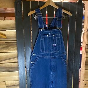 Big Smith Blue Denim carpenter Overalls size 32x30  hammer loop tool pockets